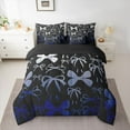 thumbnail image 2 of Homewish Kawaii Bowtie Bedding Comforter Set 7 Pieces for Girls,Gradient Black Blue Full Bedding Set Lightweight,Abstract Ombre Fitted Sheet Flat Sheet,Luxury Bedroom Decor,Reversible, 2 of 8