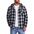 thumbnail image 4 of hoksml Men's Hooded Plaid Shirt Jacket Full Zip Up Long Sleeve Hoodie Shacket for Fall Winter Daily Outdoor Work Comfort, 4 of 6