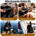 thumbnail image 4 of ZENY 38" Acoustic Guitar for Beginners, Student Starter Kit with Gig Bag, Strap, Tuner & Picks -Black, 4 of 11