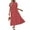 N-Floral Red, variant on UVN Long Dresses for Women Summer Short Sleeve Casual Crewneck Maxi Dress with Pockets