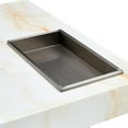 thumbnail image 3 of Compact Marble Coffee Table, Sudica 31" Square Center Table with Stainless Steel Storage for Living Room, Beige, 3 of 10