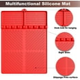 thumbnail image 5 of Silicone Grill Mat, ANUNU Griddle Tools Mat for Blackstone, Spatula Grill Mat with Drip Pad for Kitchen, Cooking, Countertop, BBQ Caddy Utensils Holder Griddle Accessories for Blackstone（red））, 5 of 7