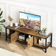 thumbnail image 2 of Garvee TV Stand for 65-Inch TVs, Rustic Entertainment Center with Storage Cabinets, Vintage Gray Design, Adjustable Legs, Modern Media Console for Living Room or Bedroom, Brown, 2 of 9
