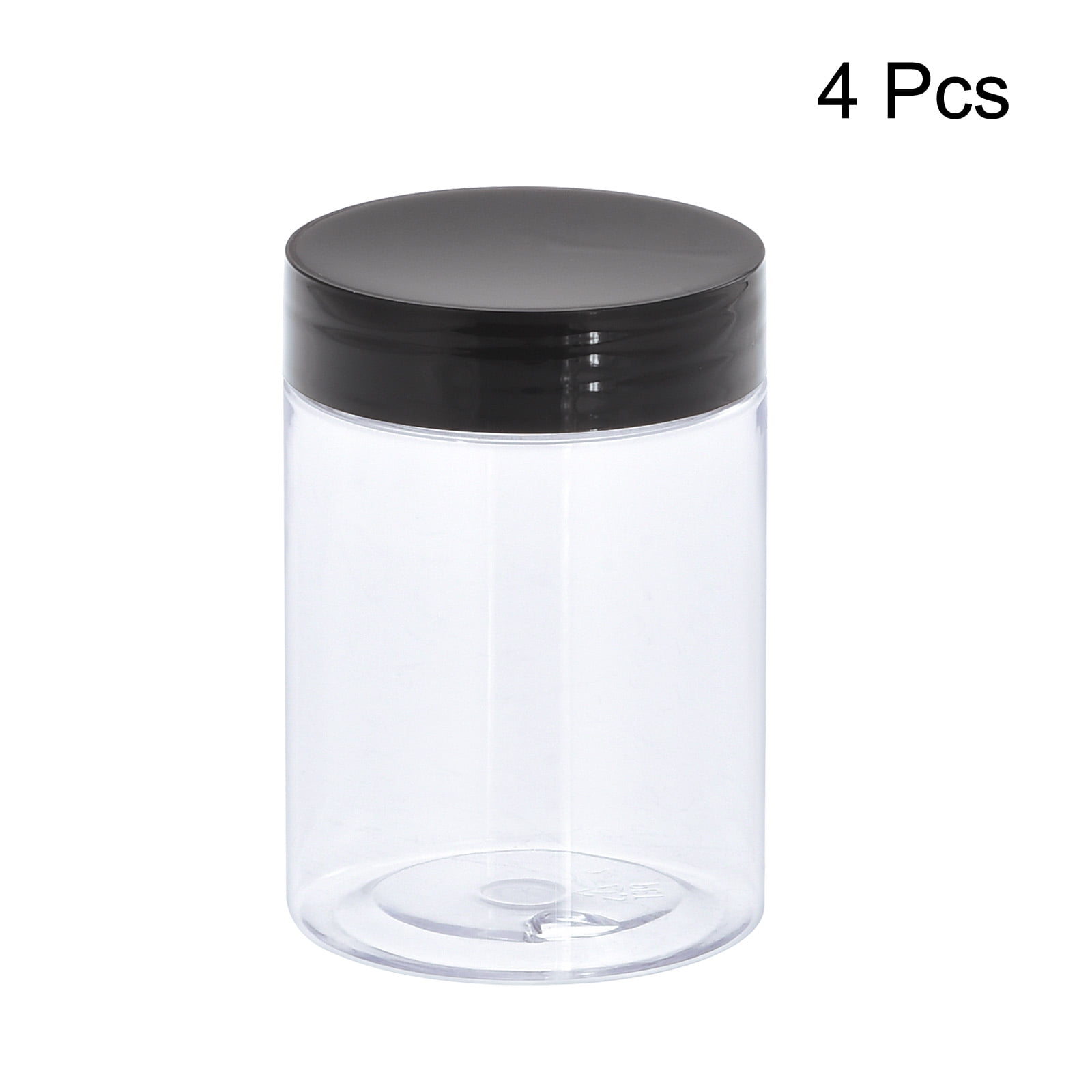 Unique Bargains Durable Round Plastic Screw Lid Broad-Mouth Empty Jars 50mm x 72mm 4Pcs