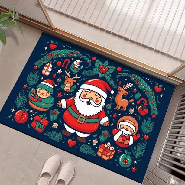 Ganfancp Navidad Tema de Invierno Alfombra Antideslizante Suciedad Resistente Alfombra de Entrada Absorbente Baño Alfombra de Entrada Puerta de Entrada Ofertas Del Día Sólo En Línea 1* Alfombrilla
