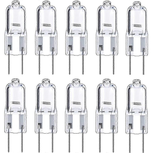 10pcs G6.35 Halogen Light Bulbs 2 Pin 12v 35w, Warm White 2700k, For Chandeliers, Track Lights, Landscape Lights, Desk Lamps