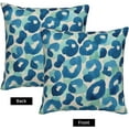 thumbnail image 6 of Leopard Pillow Covers 18 x 18 Set of 2 Blue Green Decorative Throw Pillow Cover Animal Skin Linen Outdoor Pillowcases Farmhouse Home Decor for Couch Bed Sofa, -P0424-PC006, 6 of 6