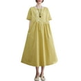 thumbnail image 1 of Vestido, Vestido suelto de mujer con bolsillos Manga corta Vestido informal de vacaciones Tomshoo XX-grande, 1 of 7