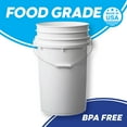 Premium 7 Gallon Bucket, HDPE (1 Pack Flat Lid Included, White