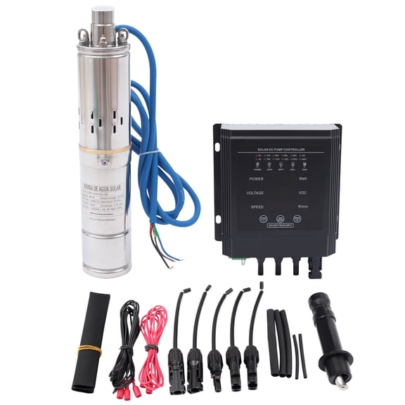 ChicHomey Solar-Powered 400W Submersible Water Pump,  Stainless Steel, 80m Max Head, 1.6 m³/h Flow, Eco-Friendly, Brushless Motor