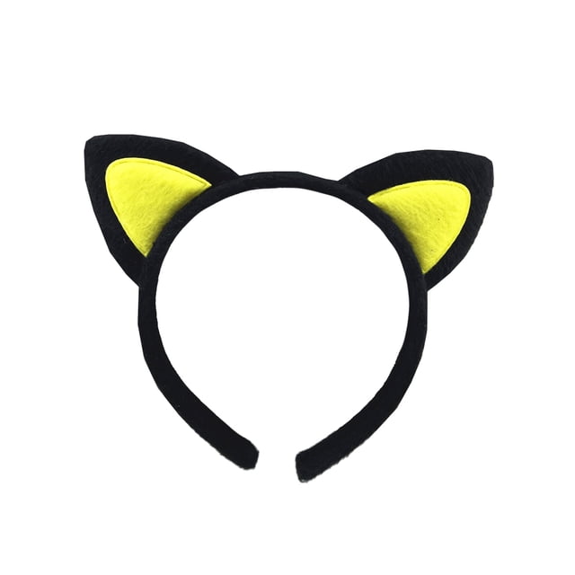 Minnieouse Diadema con orejas de gato de dibujos animados de tela, accesorios simples para el cabello de múltiples colores meticulosos Ropa, zapatos y accesorios Miscelánea Negro+Amarillo