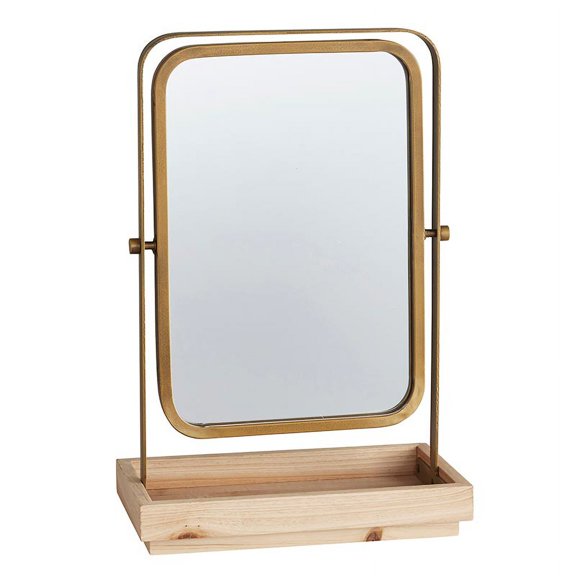 Rotating Rect Gold Mirror