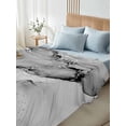 thumbnail image 4 of Marble Grey Queen Size Flat Sheet, Wrinkleproof & Fadeproof Cooling Flat Bed Sheet Only, Modern Abstract Ink Painting Luxury Breathable Soft Bedding Top Sheets 90 x 102 Inches, 4 of 8
