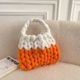 thumbnail image 2 of Bolso con asa superior para mujer Bolso de diseño tejido Bolso simple de lana islandesa (naranja), 2 of 5