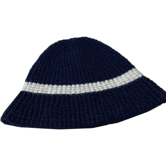 CoCopeaunts Women Bucket Hats Autumn Winter Warm Foldable Knitted Fisherman Hat Women Foreign Style Striped Bowler Basin Hat
