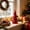 Red, variant on Cififendec Christmas Cone Tree Tabletop Decor, 12.2"×7.09", Felt Fabric Mini Tree Ornament Featuring with Pom Pom Accents for Sideboard Mantel Styling