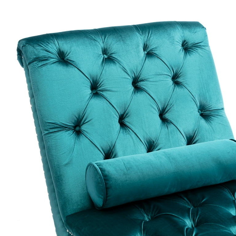 Teal chaise sale