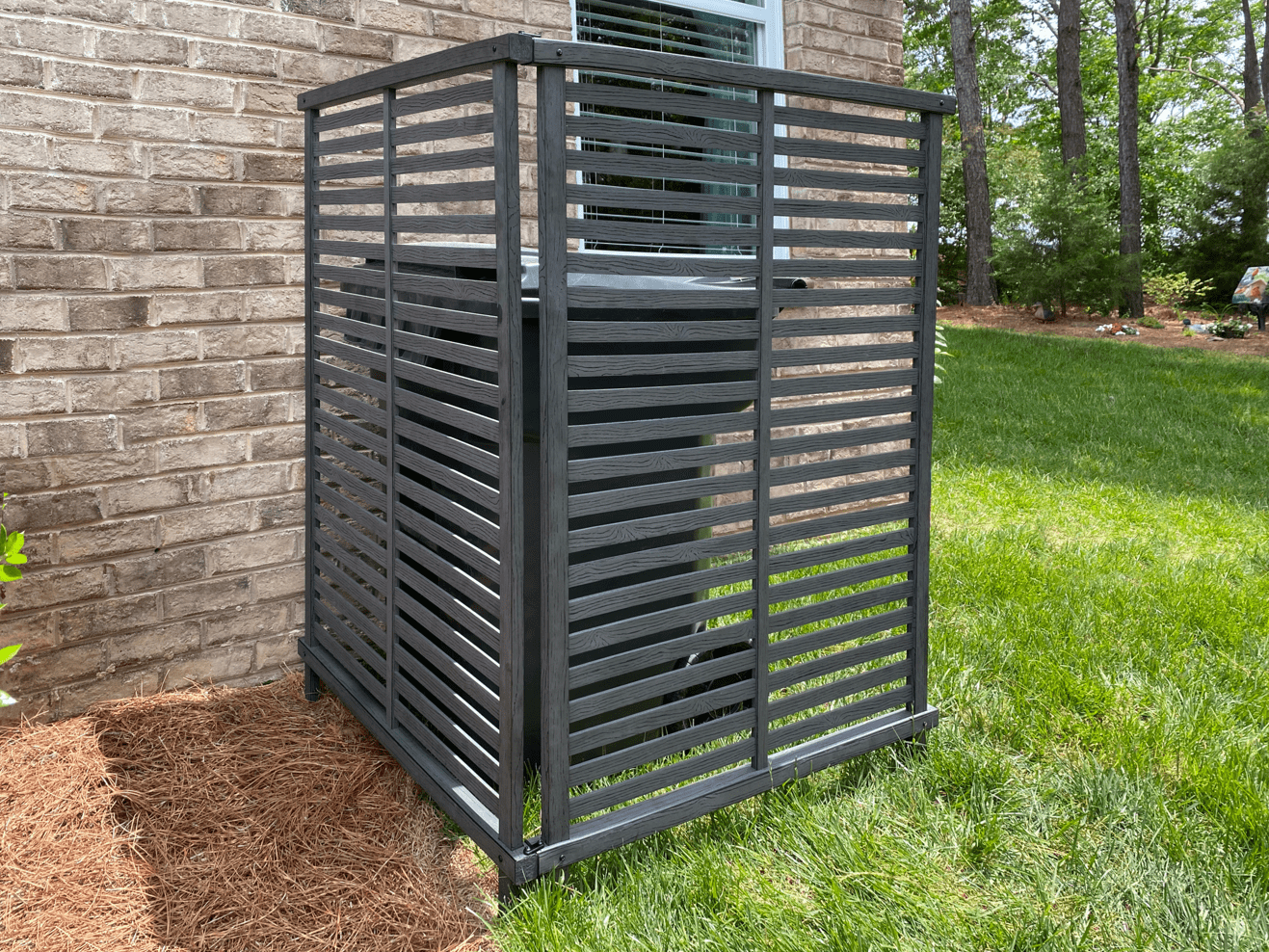 EC18013 4.5ft H x 3ft W No-Dig Charcoal Color WoodTek Vinyl Alpine ...