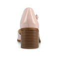 thumbnail image 4 of Journee Womens Evangeline Square Toe Stacked Heel Pumps, Widths Available, 4 of 11