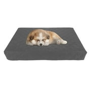 Angle View: Waterproof Dog Bed – 2-Layer Memory Foam Dog Bed with Removable Machine Washable Cover – 20x15 Dog Bed for Medium Dogs up to 20lbs by PETMAKER (Gray)