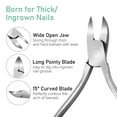 thumbnail image 3 of Ingrown Toenail Clippers for Thick Toenails for Seniors Professional Nipper Dry Curticle Toe Nail Cutter Pedicure Ergonomic Foot Care Tool, 3 of 8