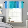 thumbnail image 3 of Gradient Blue Green Stripe Valances for Windows,Kitchen Valance Rod Pocket Short Curtain, Abstract Minimalist Art Valance Curtain Window Valances for Bedroom Bathroom Living Room 42x12in, 3 of 9
