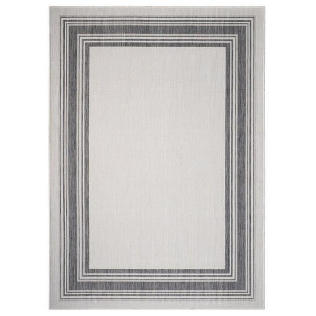 Tapis d'Intérieur et d'Extérieur Encadré Gris Clair 8 x 10 Pi.