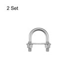 thumbnail image 3 of Unique Bargains Rond U-Bolts 2 Ensembles 51mm (2,01 ') Largeur Intérieure 84mm Longueur M12 304 Acier Inoxydable avec Rondelles d'Écrous et Plaques, 3 of 5