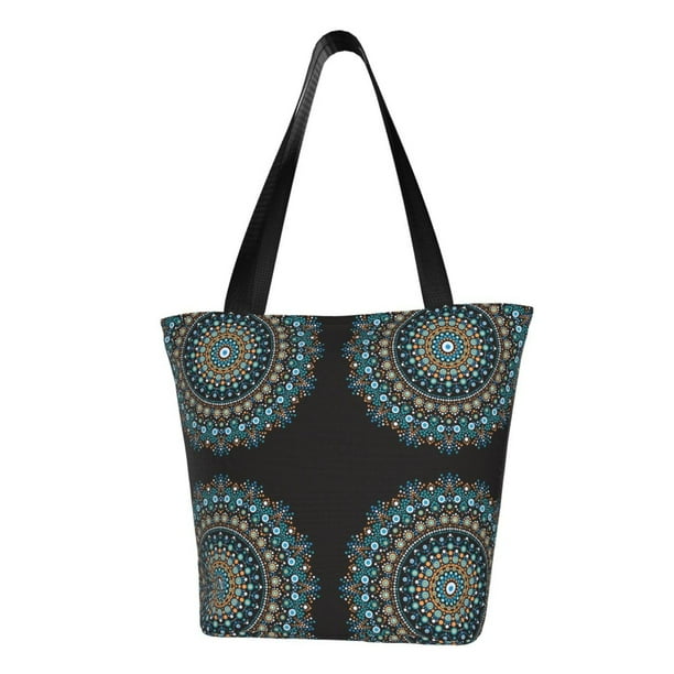 Balery Mandala Bolsa de Hombro con Diseño, Bolsa Grande y Duradera, Bolsa Versátil para Compras