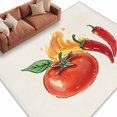 thumbnail image 2 of 6'x9' Area Rugs, Tomato Chili Indoor Outdoor Area Rug for Living Room Bedroom, Watercolor Fire Vegetable Washable Bathroom Rugs Kitchen Floor Carpet Mats Home Decor Aesthetic, 2 of 8