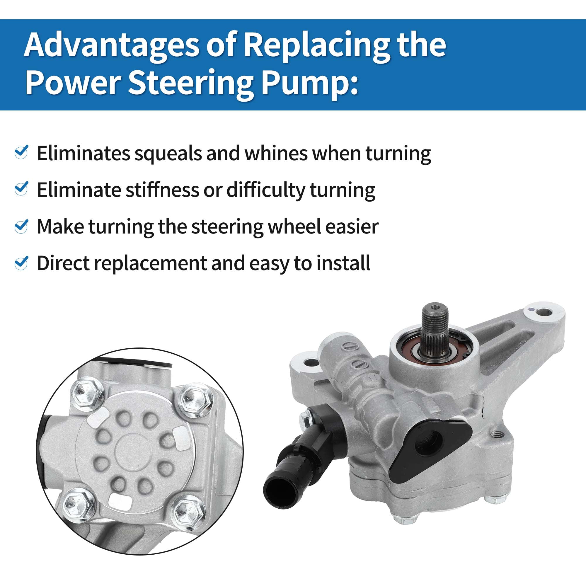 Power Steering Pump No.56110PVJA01 for Honda Accord 2008-2012 for Honda Odyssey 2005-2010 Consistent