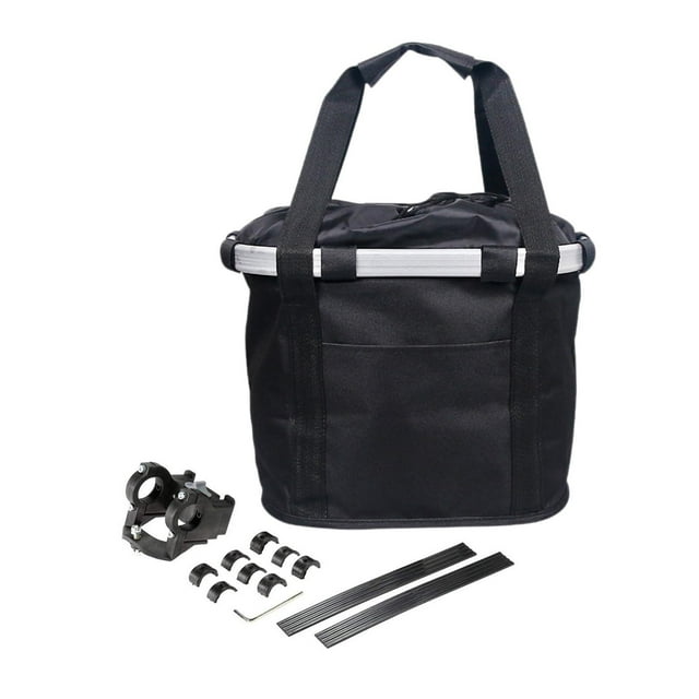 Cesta de bicicleta, bolso de compras, cesta de almacenamiento de bicicletas, cesta de bicicleta para viajar negro