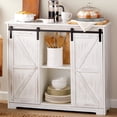 thumbnail image 2 of Distressed Sideboard Buffet Cabinet with Sliding Rail Barn Doors, 2 of 8