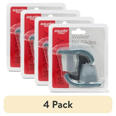 (4 pack) Equate Walker Ski Glides Mobility Walker Glides, 2 Counts