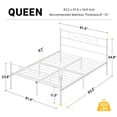 thumbnail image 4 of Yoneston Queen Size Metal Bed Frame with Headboard and Footboard Heavy Duty Bed for Bedroom, White, 4 of 8