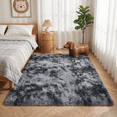 thumbnail image 3 of LUOVEN 5*8 Soft Fluffy Shaggy Area Rug, Indoor Plush Carpet for Living Room Bedroom Nursery, Tie-Dye Dark Gray, 3 of 8