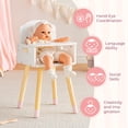 thumbnail image 6 of ROBUD Baby Doll High Chair with Heart Shape, Wooden Doll Feeding Chair for 18-20 Inch Dolls, Flip-Up Tray & Carrying Handle, Pretend Play Toy Gift for Kids Ages 3+, 6 of 6