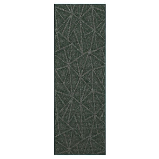 Modern Indoor/Outdoor Commercial Geometric Rug Green, 4' x 50', Pet