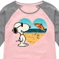 thumbnail image 3 of Peanuts - Summer Edition - Snoopy Hearts the Beach - Toddler & Youth Girls Raglan Graphic T-Shirt, 3 of 4
