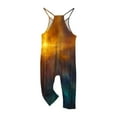 thumbnail image 5 of MKOSPLRT One Piece Jumpsuits for Girl V Neck Sleeveless Overall Harem Pants Fashion Print Spaghetti Strap Jumpers with Pocket for 5-14 Years, 5 of 6