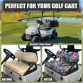 thumbnail image 4 of Uorisanigo Golf Cart Seat Covers Kit Strech Dress UP Older Golf Cart Seat, Pink Hibiscus Flowers Hawaiian, Universal Seats Pretection Cover for 2 Passengers GolfCart, 4 of 7