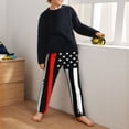 thumbnail image 5 of Yiaed Firefighters USA Flag Print Teenagers' Lounge Pants, Loose PJ Bottoms, Long Pajama Pants for Men-Large, 5 of 6
