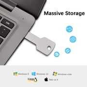2GB USB2.0 Flash Drive 10 Pack, Color Flash Drive Key Shape Metal Thumb Drive, Portable Zip Drive USB1.2GB* 5 Mixed Colors