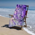 thumbnail image 4 of , Purple Lavender Flowers Printed Pool Towel Oversized Travel Must Have for The Swimming Summer Cruise Ship Essentials, 4 of 8