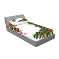 thumbnail image 2 of Ambesonne Christmas Fitted Sheet & Pillow Sham Set, Trees with Ornaments, Twin, Multicolor, 2 of 2
