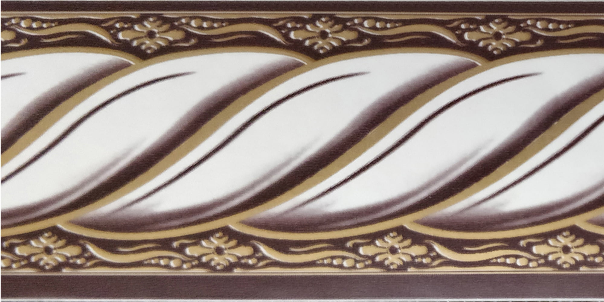 Peel and Stick Faux Victorian White Gold Mauve Rope Abstract Wallpaper