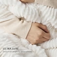 thumbnail image 3 of EVERGRACE Ultra Soft Faux Fur Throw Blanket for Couch, Luxury Sculpted Texture Faux Rabbit Fur Blanket for Bed, Fluffy Thick Plush Warm Fuzzy Throw, 920GSM (Bright White, 50''x60''), 3 of 8