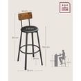 thumbnail image 5 of Taburetes de Bar, Juego de 2 Taburetes de Barra, Tapizados de PU, Altura de 75,5 cm, Reposapiés, Montaje Simple, Industrial, para Cocina, Comedor, Marrón Rústico y Negro Clásico MLBC069B81, 5 of 5