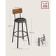 thumbnail image 5 of Taburetes de Bar, Juego de 2 Taburetes de Barra, Tapizados de PU, Altura de 75,5 cm, Reposapiés, Montaje Simple, Industrial, para Cocina, Comedor, Marrón Rústico y Negro Clásico MLBC069B81, 5 of 5