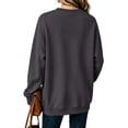 thumbnail image 5 of Long Sleeve Tops Women Oversized Solid Color Crew Neck Casual Pullover Soft Fall Sweatshirt, XL, 5 of 7